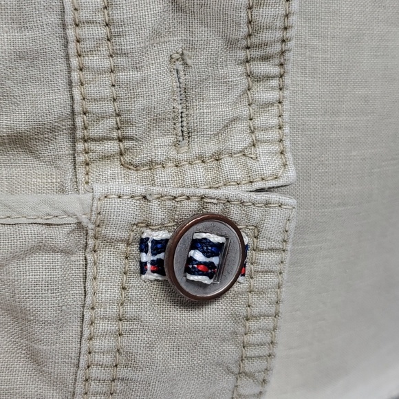 Micheal Stars linen Asimetrical moto Jacket. Tan color. Size M - Picture 4 of 8